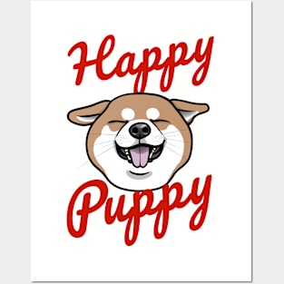 Happy Puppy cute shiba inu doge dog Posters and Art